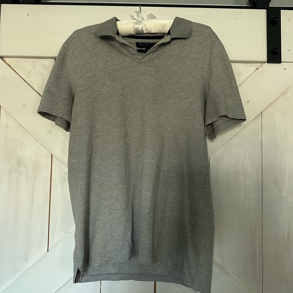 Banana Republic Light Gray Polo Shirt